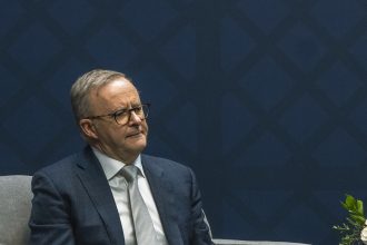 Anthony Albanese at the AUKUS meeting in San Diego 13 March 2023