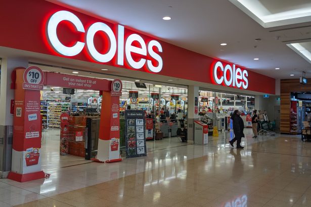 Front of Coles Supermarket in Plenty Valley Shopping Centre in Mill Park, Melbourne