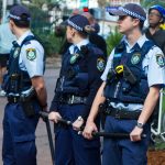 NSW Police officers at a riot