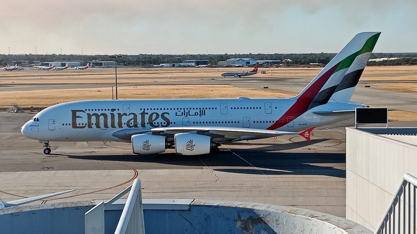 Emirates Airbus A380 A6 EOG Perth 2024 (01)